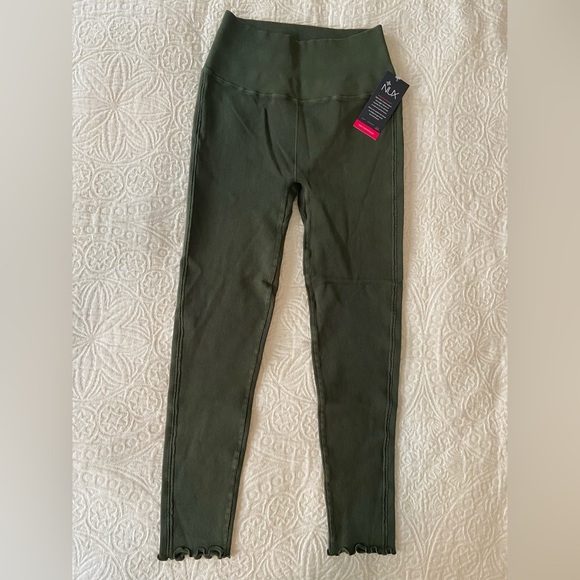 NUX Pants - NWT NUX Ribbed Olive Green High Waisted Leggings